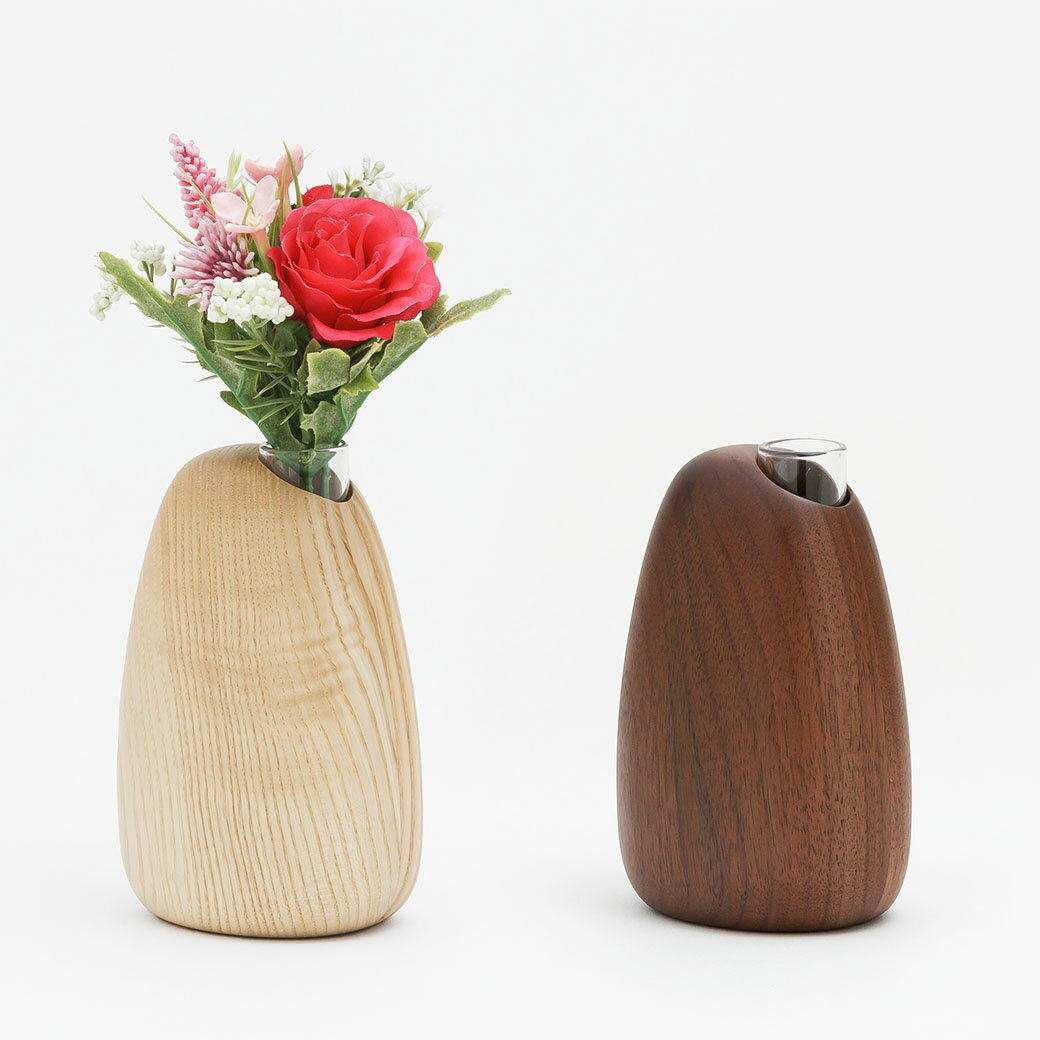 sasaki フラワーベース Mango vase マンゴーベース レギュラーサイズ 全2色 アッシュ ウォールナット 一輪挿し 花立 花瓶 おしゃれ シンプル 木製 仏具 手元供養 仏壇