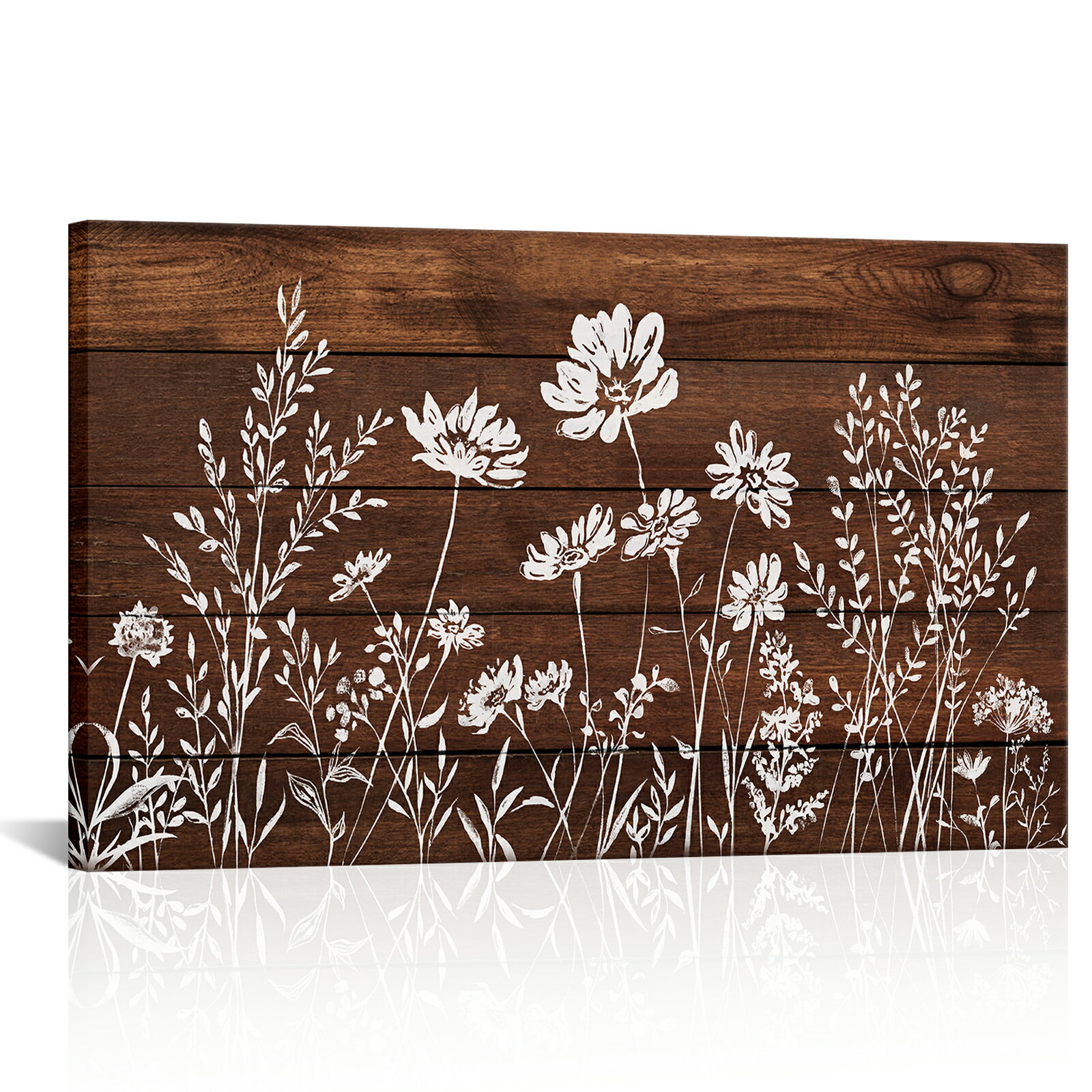 ポスターフレーム アートフレーム キャンバス ポスター 50×100cm 壁掛けフォトフレーム 写真 額縁 壁掛け 壁飾り 木製 ポスター インテリア 玄関 北欧 和モダン 風景画 白い花 インテリア 軽量 おしゃれ 防汚 防水 贈答 送料無料 海外通販