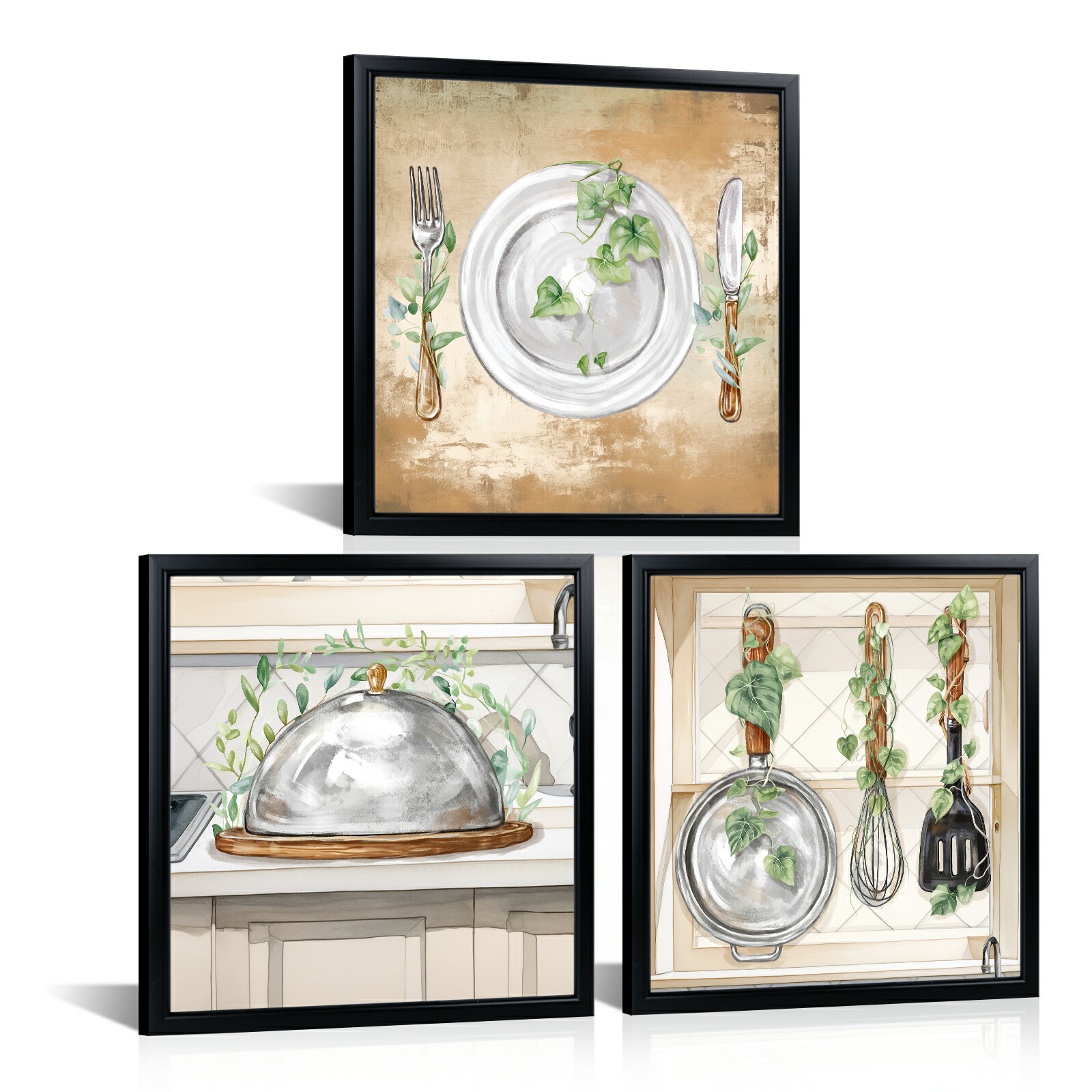 【3枚セット】ポスターフレーム アートフレーム キャンバス ポスター 30×30cm インテリア 絵 壁掛け 絵..