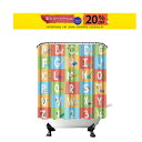 【スーパーSALE 20% OFF】シャワーカーテン 180×180cm 防水浴室カーテン 防カビ加工 通気性 速乾 撥水コーティング 防炎 防虫 防風 防寒 防塵 お風呂 カラフルな方格 北欧風バスルーム 仕切り 間仕切り おしゃれ 学前児童向け