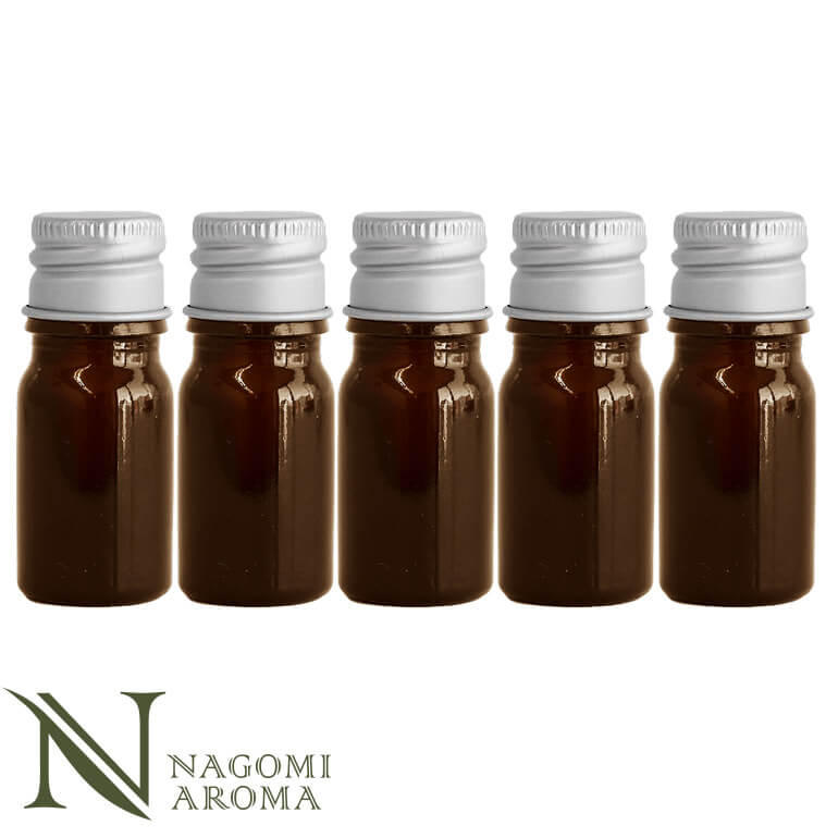 遮光ビン 10ml(アンバー) 5本セット シルバーキャップ ヴァーティカルドロッパー 【 遮光瓶 アロマ ドロッパー付 ガラス瓶 容器 薬瓶 調合 保存 アロ...
