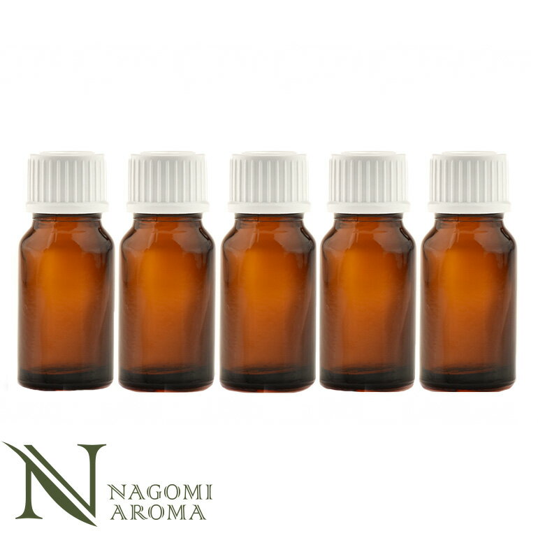 遮光ビン 10ml(アンバー) 5本セット 白キャップ&ヴァーティカルドロッパー 【 遮光瓶 アロマ ドロッパー付 ガラス瓶 容器 薬瓶 調合 保存 アロマオイ...