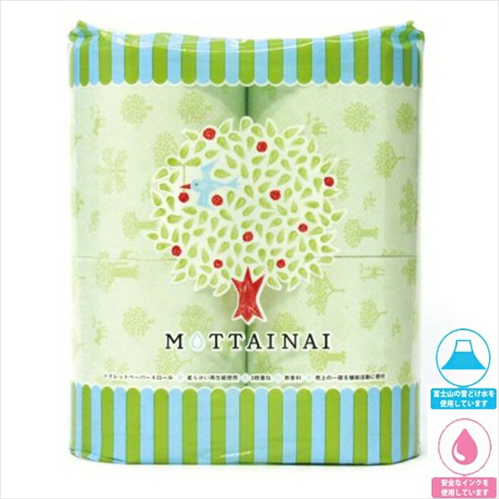 販促用 贈答用 粗品 景品 トイレットペーパー 林製紙 MOTTAINAI ダブル30m 4ロールX24パック