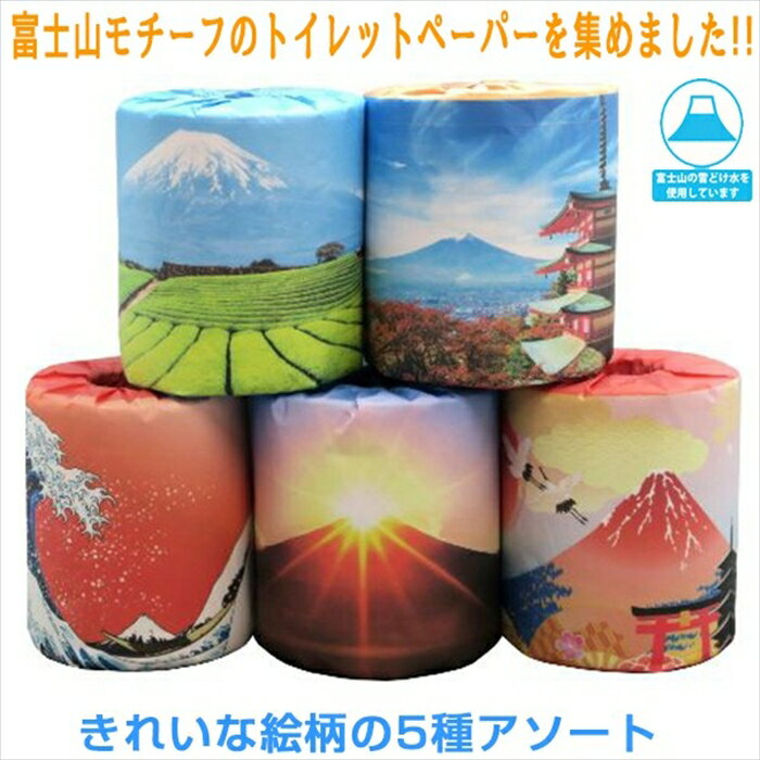 販促用 贈答用 粗品 景品 トイレットペーパー 林製紙 富士山 5種類アソート ダブル30m 個包装100個