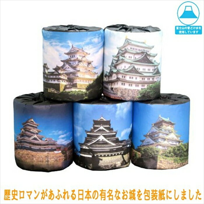 Tissue - 販促用 贈答用 粗品 景品 トイレットペーパー 林製紙 日本のお城 5種類アソート ダブル30m 個包装100個