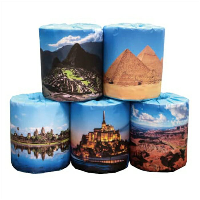 素晴らしい海外の世界遺産をモチーフとした包装紙のトイレットペーパーです ぜひ世界遺産の歴史を感じてみてください 神秘的な世界遺産の5種アソート 中身は再生紙を100％使用したダブルのトイレットロールです 原紙には富士山の雪どけ水を使用してお...