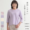 【日本製】 着回しやすい 立体織り 七分袖 Tシャツ カットソー 母の日 ボーダー ゆったり レディース 春 秋 明るい 婦人服 部屋着 ホームウェア 春色 シニア ファッション 高齢者 おばあちゃん ミセス 60代 70代 80代敬老の日 贈り物 プレゼント 誕生日