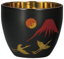 【本日 P3倍+まとめ割クーポン最大15%】山中漆器 漆磨二重ぐい呑み 手描き 富士に鶴(お中元2 おしゃれ ステンレス 漆 日本製 名入れ 日本製 ギフト 海外発送可 贈呈 カップ 引き出物 景品)