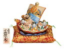 【本日限定P7倍+まとめ割クーポン最大15%OFF】6号七福神宝船・盛(布団・立札付き 景品)(退職祝 九谷焼 繁栄 幸運 置物 法人 贈呈 日本製 ギフト 海...