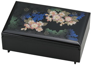 【本日0のつく日限定P7倍＋クーポンあり】 山中漆器 輝桜　匠宝石箱（オルゴール付）（母の日 退職祝 高級 工芸品 石川県 外国人 お土産 日本製 ギフト 海外発送可 プレゼント 御礼 お祝 記念 誕生日 引き出物 景品）