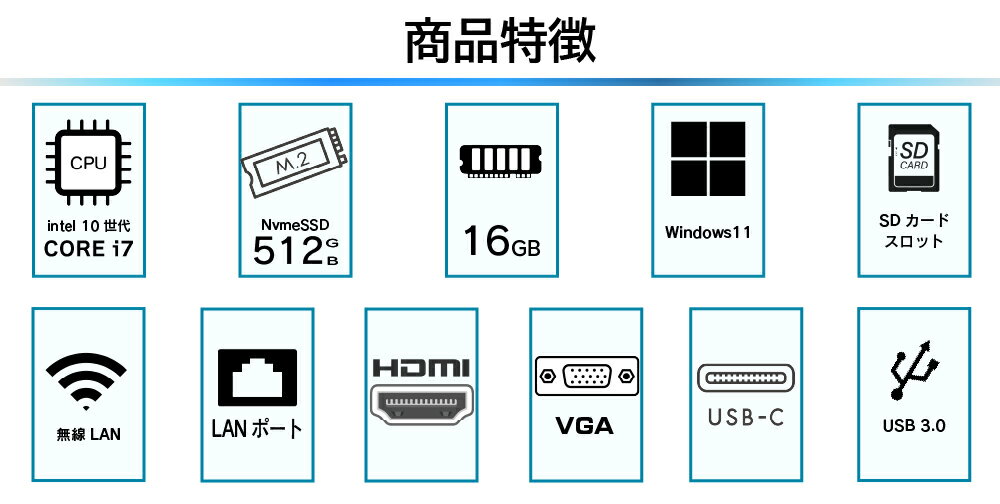 【Microsoft Office 2019 H&B × Webカメラ搭載】中古 ノートパソコン 第10世代 Corei7 10810U 14型 NvmeSSD 512GB メモリ16GB HDMI type-c 無線LAN Wi-Fi Bluetooth Office付 office2019 中古PC 中古ノートパソコン Windows11 Panasonic lets note CF-LV9 - Image 2