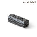 蓋付き 筒型香炉 横置き ゆいか 市松ブラック 陶器 上品 11センチ モダン 線香皿 香炉 線香立て お香 国産 仏壇 仏具