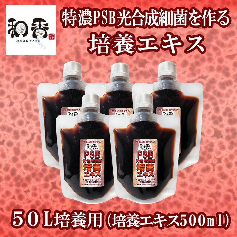 和香 PSB 光合成細菌 培養エキス 50L培養用 （培養エキス500ml）特濃PSB光合成細菌を作る培養エキス 動画説明書付 バクテリア 専用培養エキス と詳しい説明書付き psb 光合成細菌 めだか らんちゅう 金魚 熱帯魚 免疫力強化 増やす 増やせる 培養