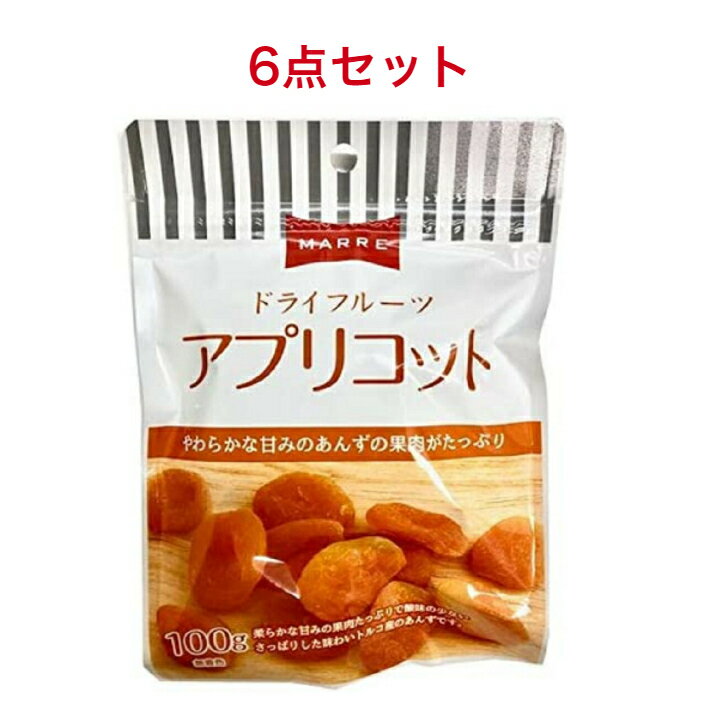 商品情報名称ドライフルーツ原材料名あんず、酸化防止剤（二酸化イオウ）内容量100g賞味期限別途商品ラベルに記載保存方法直射日光を避け、常温で保存してください。製造者マルレマルレ ドライアプリコット 100g×6袋 マルレ ドライアプリコット 商品の説明柔らかな甘みのあんずの果肉がたっぷりで酸味が少ない、さっぱりとした味わいのトルコ産あんずです。ティータイムのお供に、また、便利なチャック付きパッケージなので、外出先のちょっとしたおやつにご利用頂けます。程よい甘さなので、製菓材料にもおすすめです。 2