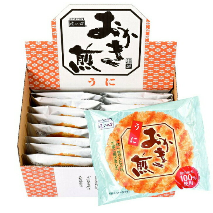 訳あり 丸彦製菓 せんべい うにおかき煎 16枚×1箱(賞味期限：2026年1月17日）