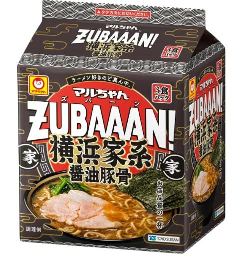 マルちゃん ZUBAAAN! 横浜家系醤油豚骨 3食パック ×4袋