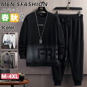 【期間限定!5180円→3980円】スウェット メンズ 上下 ジャージ 上下セット 長袖 秋服 トレーナー 大きいサイズ レイヤード プルオーバー 重ね着風 スエット ゆったり 無地 オシャレ シンプル 人気 カジュアル おしゃれ 快適 スウェットパンツ 春 秋 2025 秋 新作