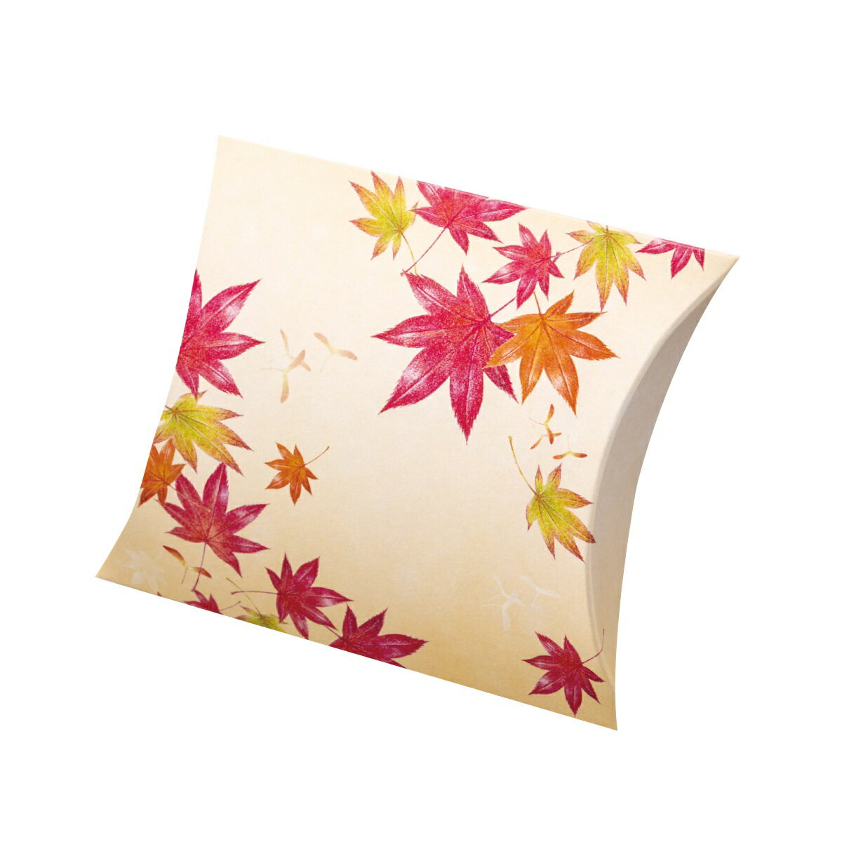【ロゴ入れ無料】100個 縦11.7cm×横14.2cm×マチ3.5cm 紅葉柄の小箱 ミニクイック ピロー(差込有)小箱 ピローボックス イベント 贈り物 ...