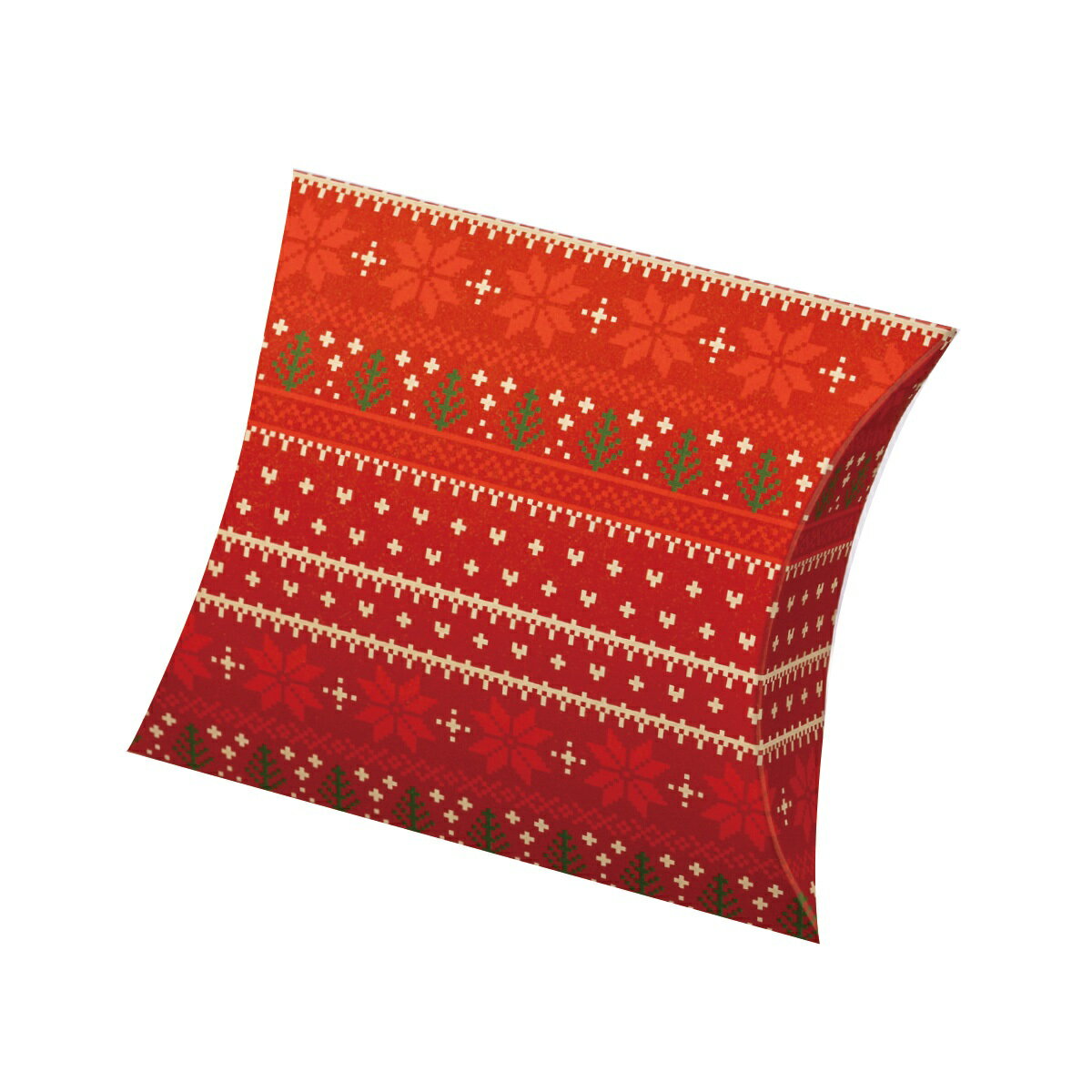 【ロゴ入れ無料】100個 展開サイズ縦28.4cm×横30.3cm ノルディックデザインの小箱 ピローボックス イベント 贈り物 冬 ノルディック 行事 お...