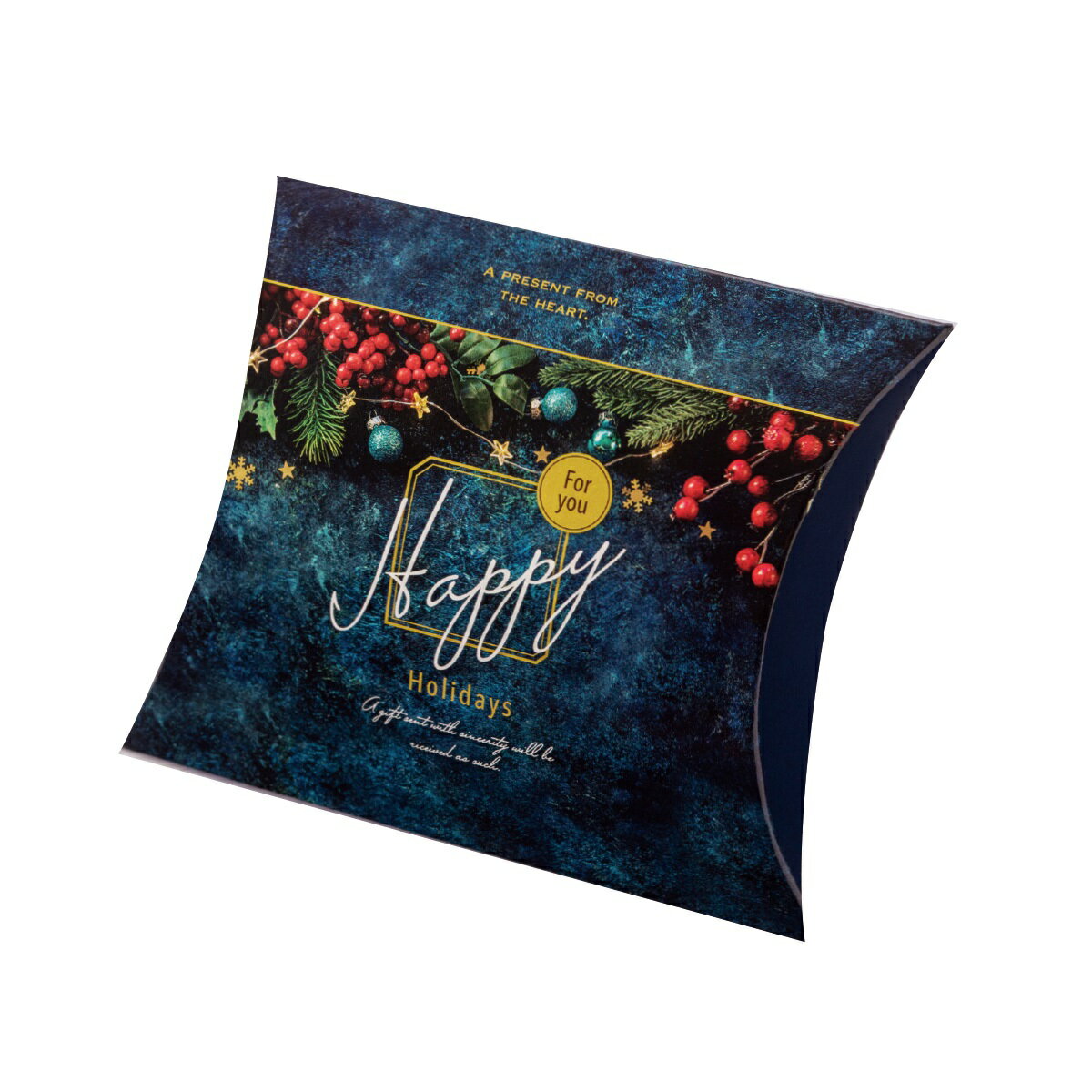 【ロゴ入れ無料】100個 展開サイズ縦28.4cm×横30.3cm ミモザデザインの小箱 ピローボックス イベント 贈り物 冬 クリスマス 行事 お菓子 オ...