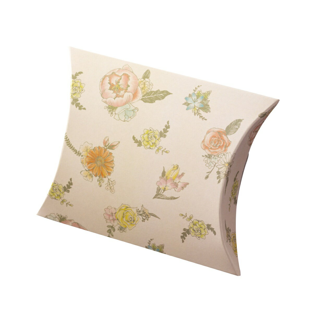 【ロゴ入れ無料】100個 縦11.7cm×横14.2cm×マチ3.5cm 小箱 ミニクイック ピロー(差込有)小箱 ピローボックス イベント 贈り物 花柄 ...