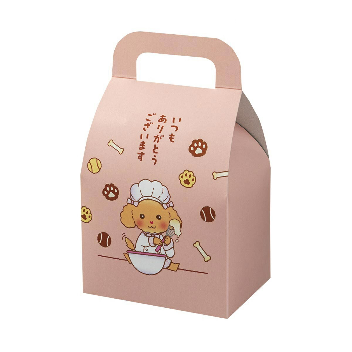 【ロゴ入れ無料】100個 サイズ/縦18cm×横10.5cm×幅7.5cm 犬デザインの可愛い小箱 取手付き小箱 キャリーボックス イベント 贈り物 かわいい ...