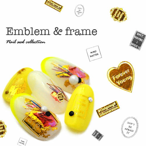 ネイルシール 文字 フレーム 英字 ゴールド シルバー ネイルアート ネイルシール 四角 金銀ジェルネイル ネイルアート | ネイル パーツ ジェル ネイルパー...