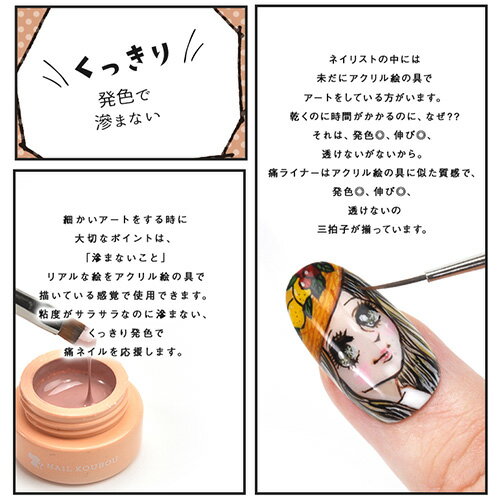 痛ライナー ファンデーション カラー 発色・伸び・滲まない 「どんな絵も描けるジ...