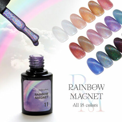 レインボーマグネット マグネットネイル 「RainbowMagnet」 ユニコーンのようなオーロラのマグネット カラージェル …