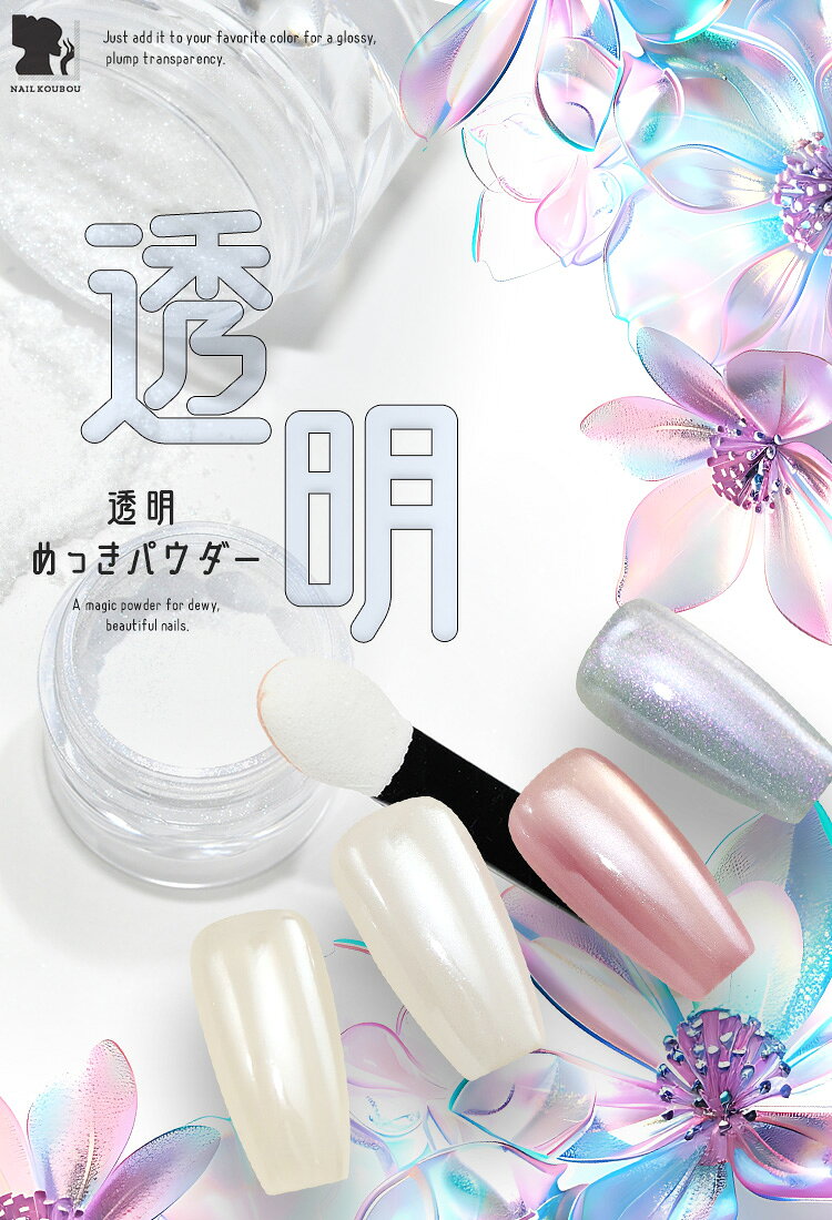 ミラーパウダー 『 透明めっきパウダー 』 透明感と潤いの艶 カラーミラーパウダー...