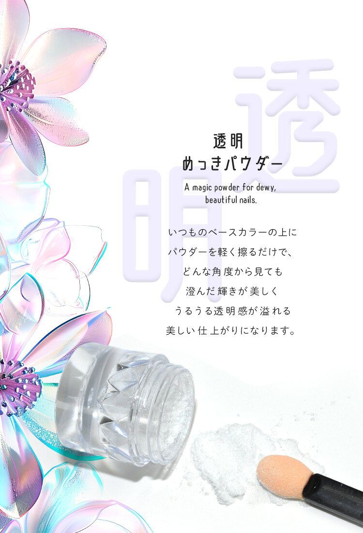 ミラーパウダー 『 透明めっきパウダー 』 透明感と潤いの艶 カラーミラーパウダー...