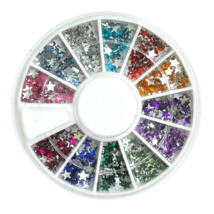【全品半額coupon事前配布中】(A4-B02)ジェルネイルの埋め込みに♪アクリルストーンスターカット12色セット(お試し少量パック)| 星 ストーンセット ...