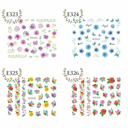 ジェルネイルの埋め込みに ネイルシール 極薄0.04mmネイルシール フラワーネイルシール 水彩薔薇 リップ 蝶々 | ネイル パーツ ネイル用品 ネイルパーツ 花 シール フラワー バラ ネイルアート ジェルネイル用品 デコ 花柄 ジェルネイル ネイル工房
