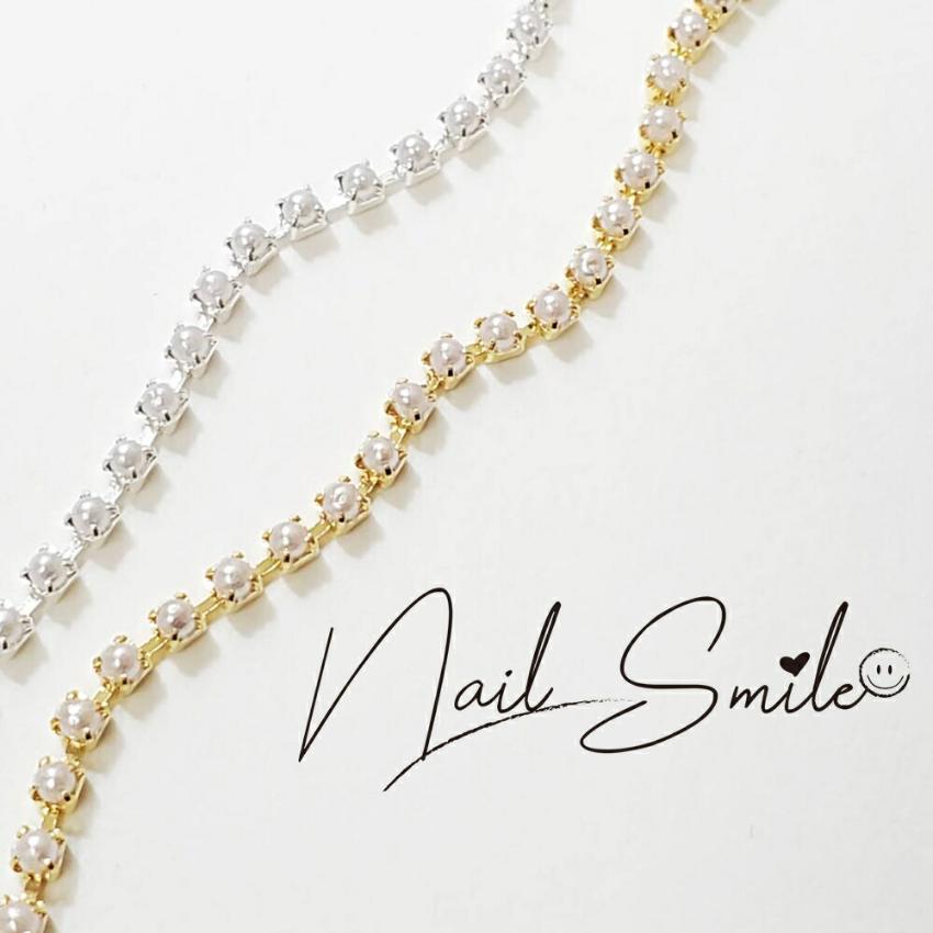 【パールチェーンパーツ】ネイルパーツ ネイルグッズ ネイル用品 ネイル ネイルアート ゴールド シルバー ジェルネイル セルフネイル ネイルパーツ ハンドメイド デザインチェーン 人気 おすすめ 可愛い かわいい