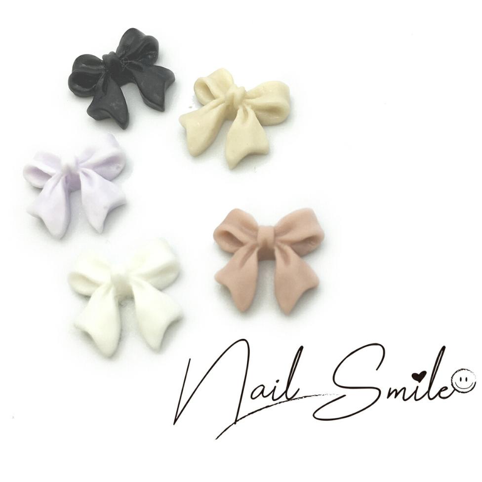 【6個入 樹脂リボンパーツ 長 12色】ネイルパーツ ネイルグッズ ネイル用品 ネイル ネイルアート ネイ..