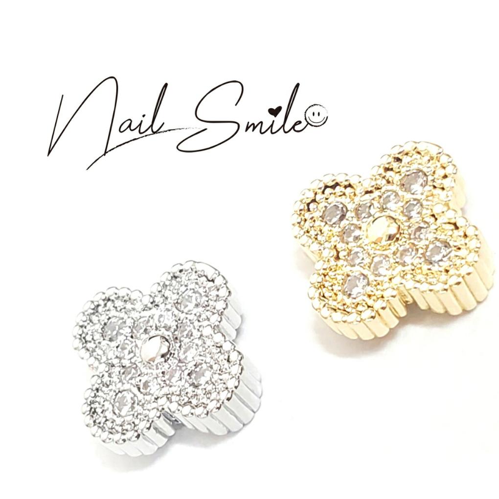 ネイルパーツ ネイルグッズ ネイル用品 ネイル ネイルアート【ジルコニアシリーズ】メタルクローバー 2P ネイルアート ジェルネイル セルフネイル メタルパーツ 人気 おすすめ 可愛い かわいい