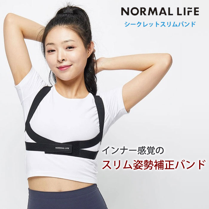 【6/11 23:59迄限定クーポン】NORMALLIFE シークレットスリムバンド SecretSlimBand シークレット スリムバンド 姿勢補正バンド 姿勢 補正 姿勢キープ インナー 猫背 猫背補整 （BNS）【ポイント3倍】【0618】【メール便送料無料】【SIB】【海外×】