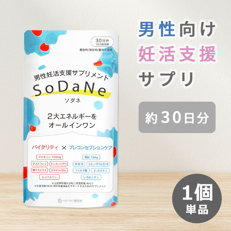 SoDaNe 蘇種 単品 男性支援サプリメント ソダネ サプリメント 男性用サプリ サプリ 妊活 活力 ビタミン エネルギー 30日分 30代 約1か月分 （PTCT）【ポイント2倍】【0521】【メール便送料無料】【DM】【海外×】