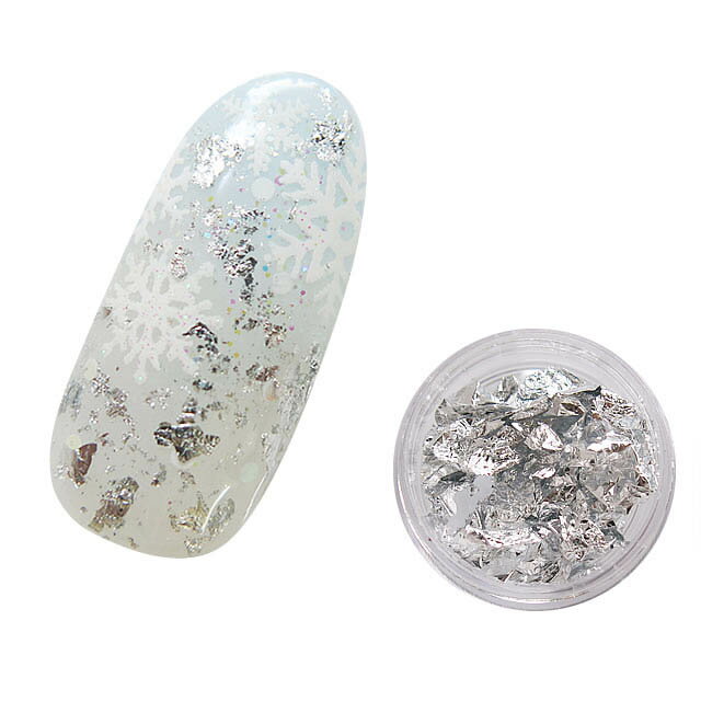 【メール便可】容器入り ネイルアート 箔 シルバー