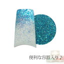 【メール便可】容器入り グリッター ピーコックブルー 0.2mm 1g