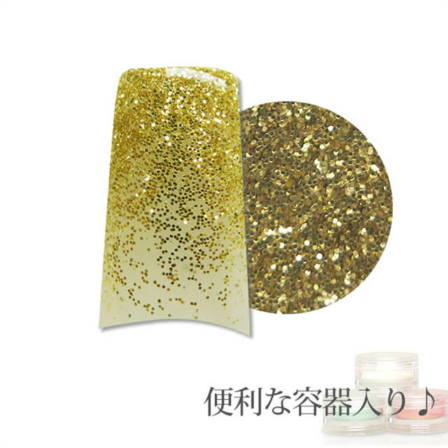 【メール便可】容器入り グリッター ゴールド 0.2mm 1g