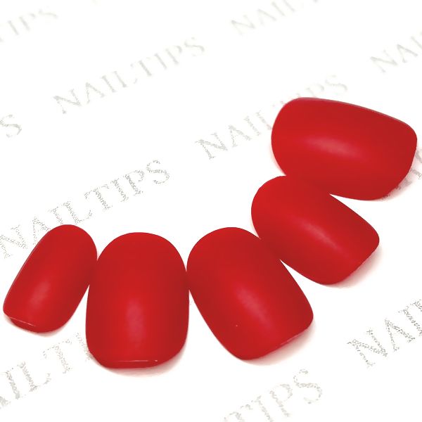 ★マットネイル/レッド★赤 つや消し質感 ワンカラー 単色 シンプル おしゃれ 個性的 存在感 リッチ感 セクシー クール 繰り返し使える貼るだけ簡単便利 ネイリスト作成 ハンドメイド手作り ネイルチップnail短いつけ爪付け爪 使いやすい自爪感覚ベリーショートwn
