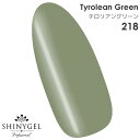 SHINYGEL Professional:カラージェル 218/チロリアングリーン 草色 グリーン 灰緑 4g (シャイニージェルプロフェッショナル)[UV/...