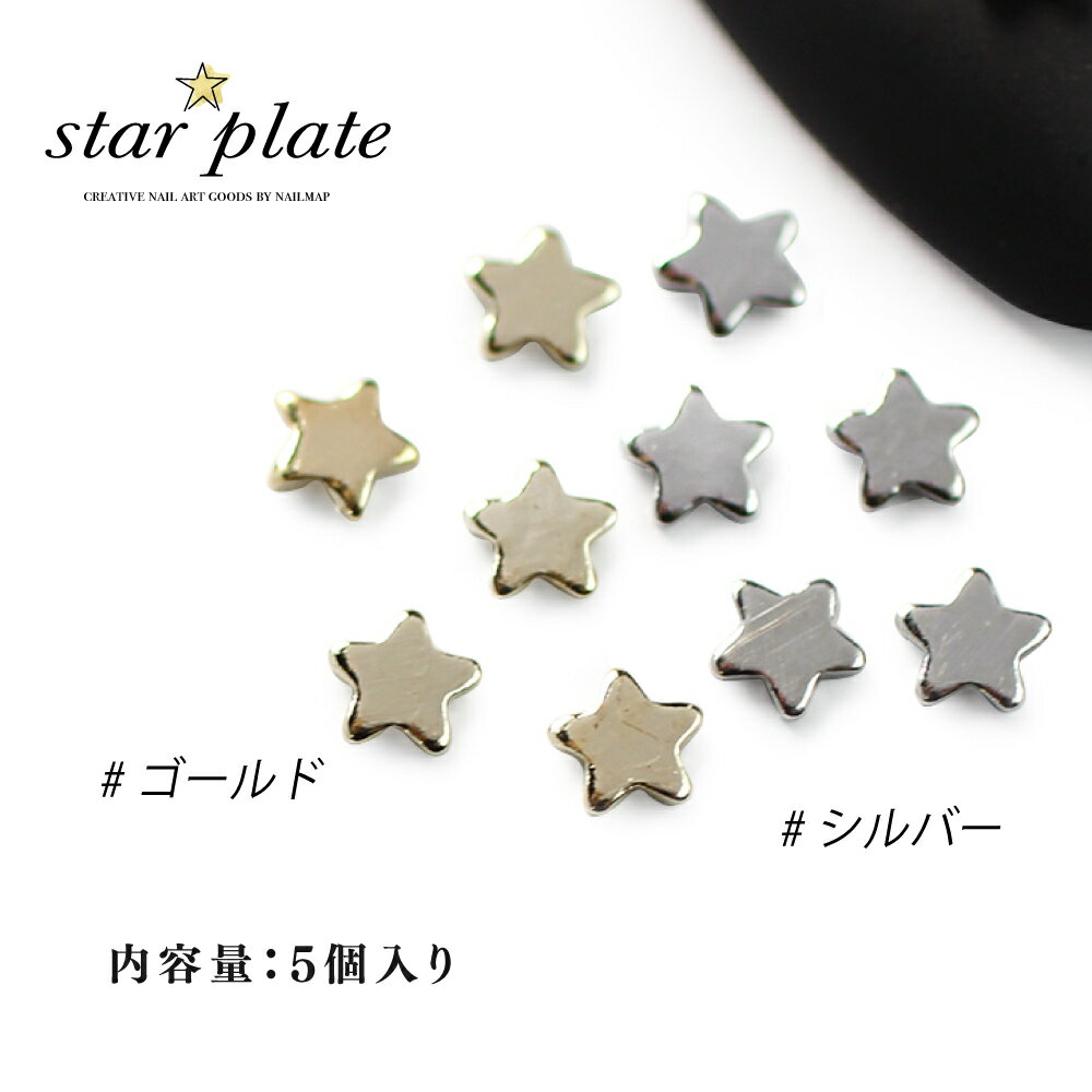 韓国パーツ 【 スタープレート 全2色 】 メタルパーツ ネイル パーツ ゴールド シ...