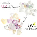 23日限定！最大10％OFFクーポン出現★紫外線で色が変わる 【 UV candy heart -キャンディ ハート - 】 紫外線 変光 ピンク ブルー 青 ネイルパーツ ネイル パーツ ケース付き コンテナ ハート 可愛い かわいい クリア ジェルネイル セルフネイル ハンドメイド ワンホン