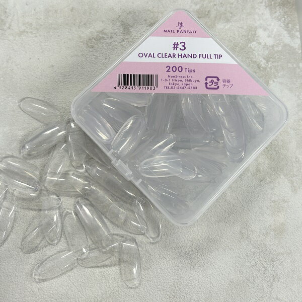ネイルパフェ ハンドフルチップオーバル クリア #3