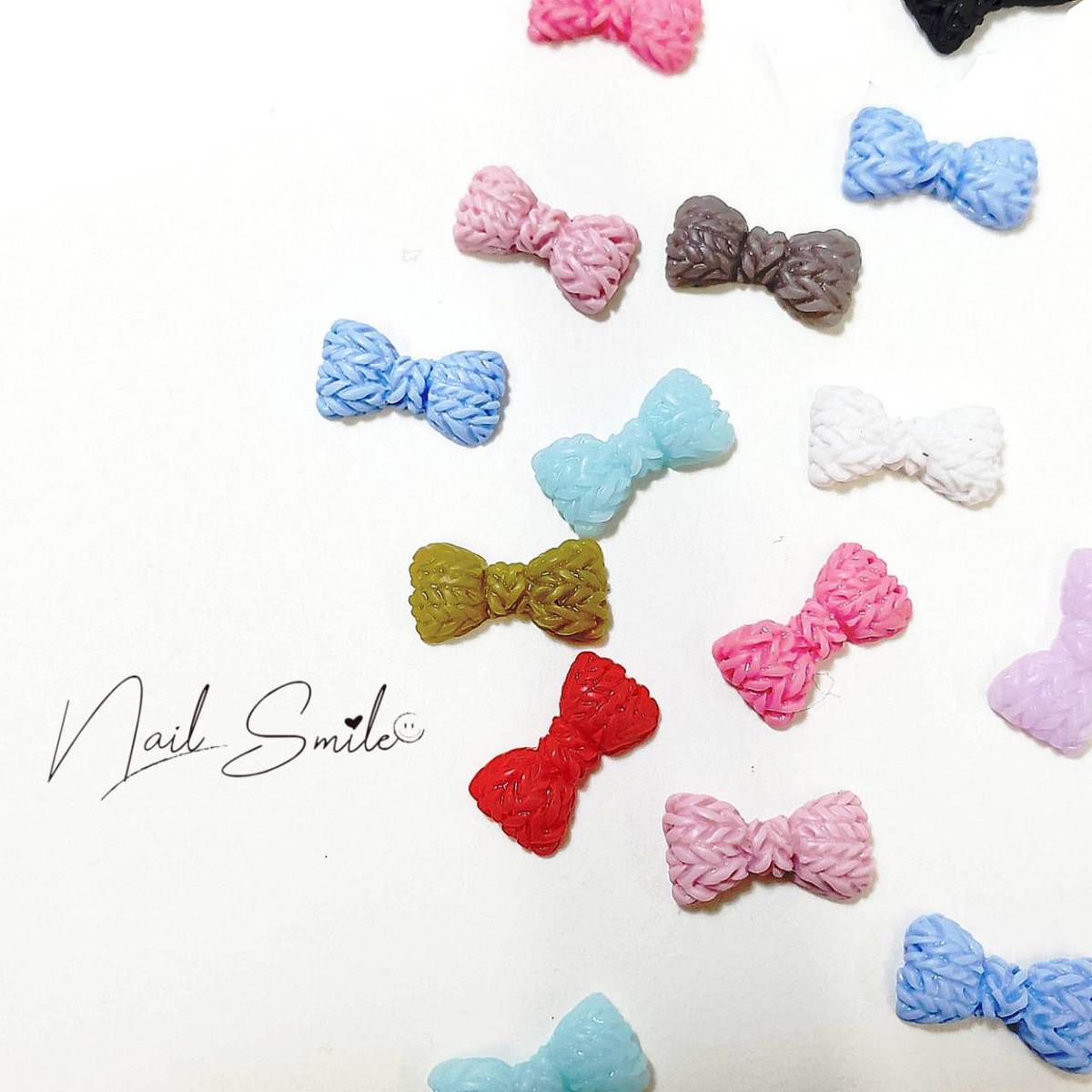 【全10色 ニットリボンパーツ】ネイルパーツ ネイルグッズ ネイル用品 ネイル ネイルアート ハンドメイド ジェルネイル プラパーツ レジン 樹脂 アクリル 3...