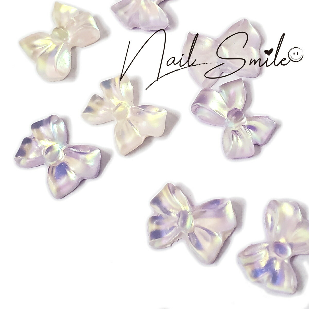 【6個入 オーロラ クリア樹脂リボンパーツ ピンウィールボウデザイン】ネイルパーツ ネイルグッズ ネイル用品 ネイル ネイルアート りぼん ハンドメイド パー ...