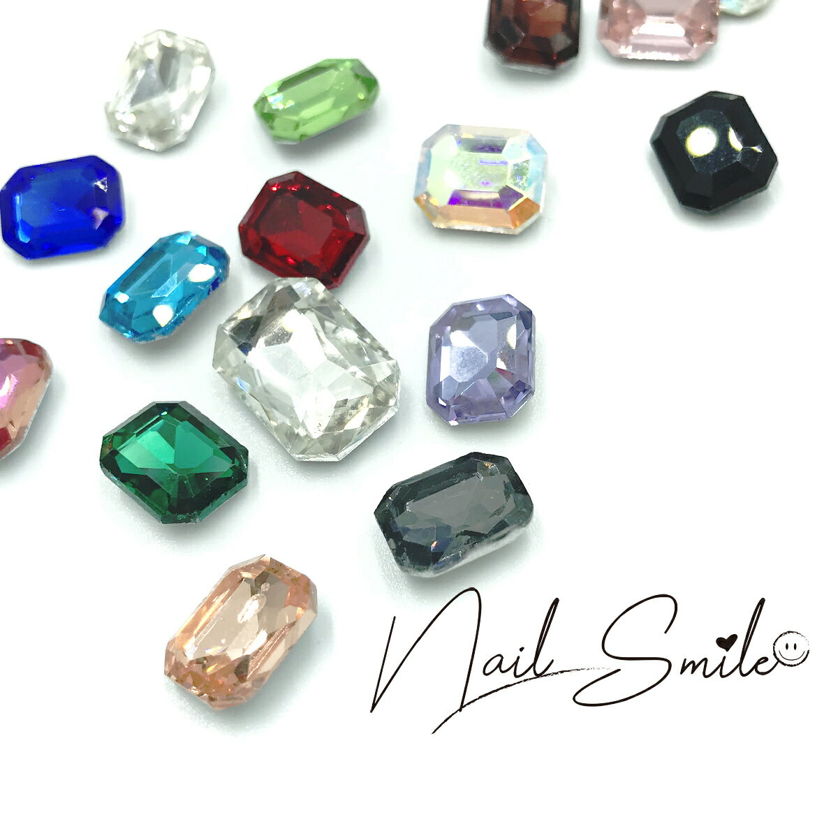 【 Vカット長方形型ガラスストーン ( M 8p / L 6p) 】ネイルパーツ ネイルグッズ ネイ ...