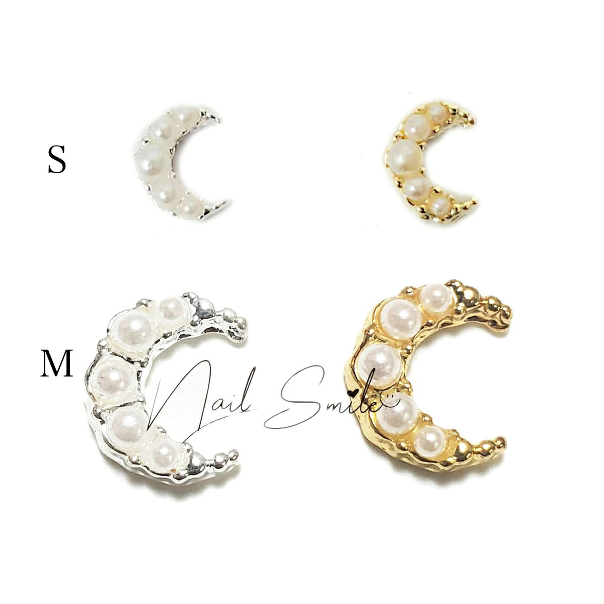 【4個入り パールムーンパーツ】ネイルパーツ ネイルグッズ ネイル用品 ネイル ネ...